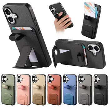 IPhone 16 Pro: Fingergurt-Halter-Telefonhülle stoßfester Kartensteckplatz 2-Wege-Ständer verstellbare