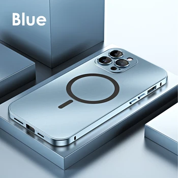 iPhone 16: Aluminium Metall Rahmen Magnetische Fall Für Magsafe Drahtlose Lade objektiv Film PC Zurück Panel