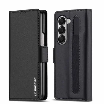 Premium-Leder-Handyhülle, Fold 6, Fold 5, Fold 4, 5G mit Stifthalter, Brieftasche, Flip-Telefonabdeckung