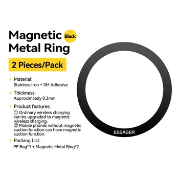 Essager 2PCS Magnetische Metall Ring für Magsafe iPhone 15 14 13 12Pro Android Telefone Platte Aufkleber Ringe Für