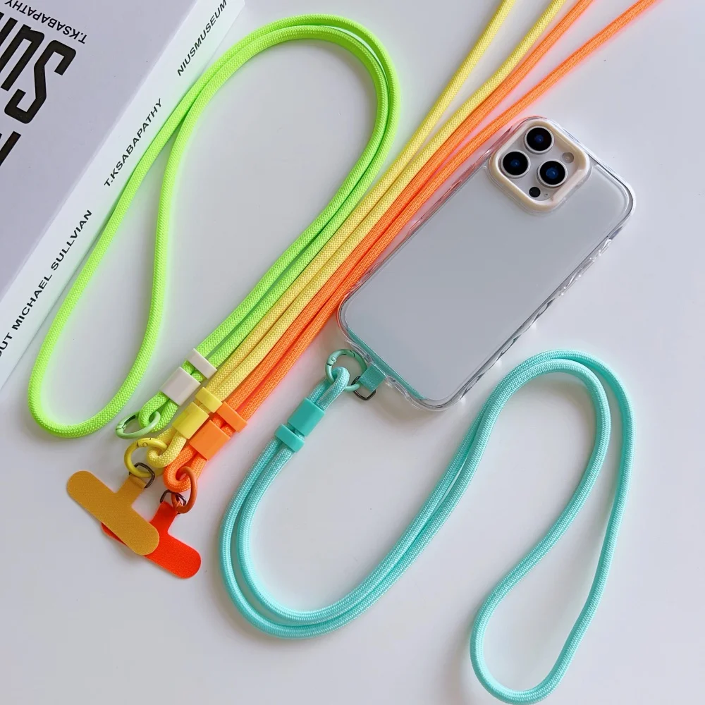 Buntes, verstellbares langes Lanyard für Mobiltelefone, Süßigkeiten, einfarbige Umhängetaschen-Halskette, Anti-Verlust-Gurt für Telefon, universell – Bild 6