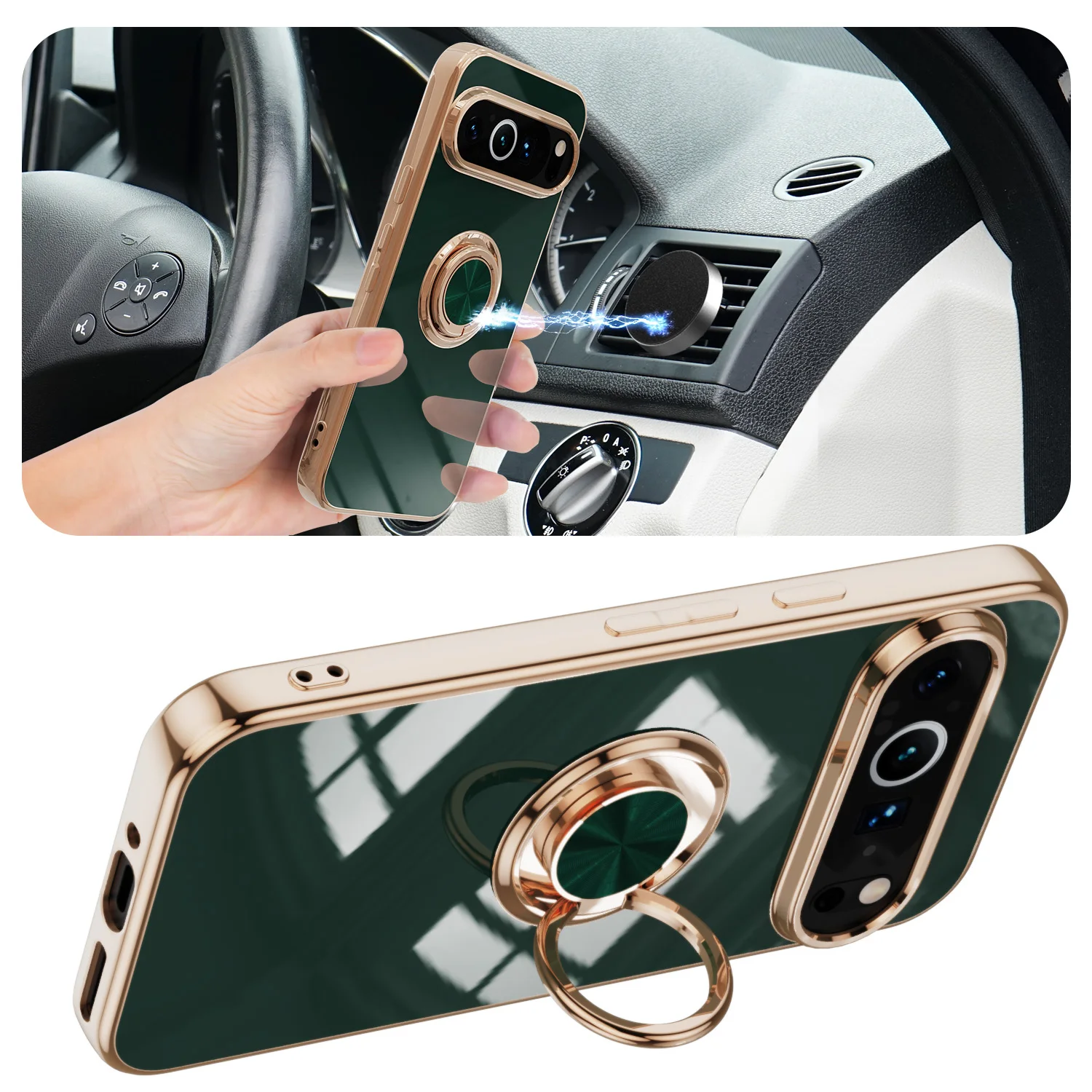 Weiche Stoßfest Überzug Ring Halter Telefon Fall Abdeckung Stehen Shell Capa Funda Coque – Bild 2