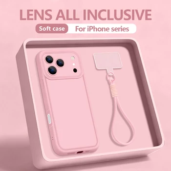 iPhone 16 Pro: Handschlaufe Lanyard TPU Handyhülle Stoßfeste Weiche Silikonhülle