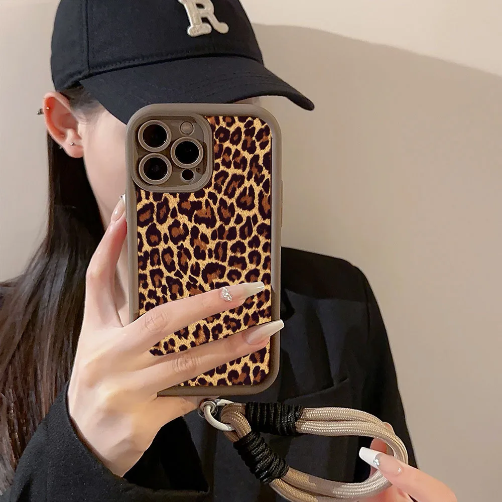 Black Leopard Print Lanyard Hang Strap Case For Huawei 90 Magic Play 60 Plus X9C Smart Y9 Prime 2019 – Bild 5