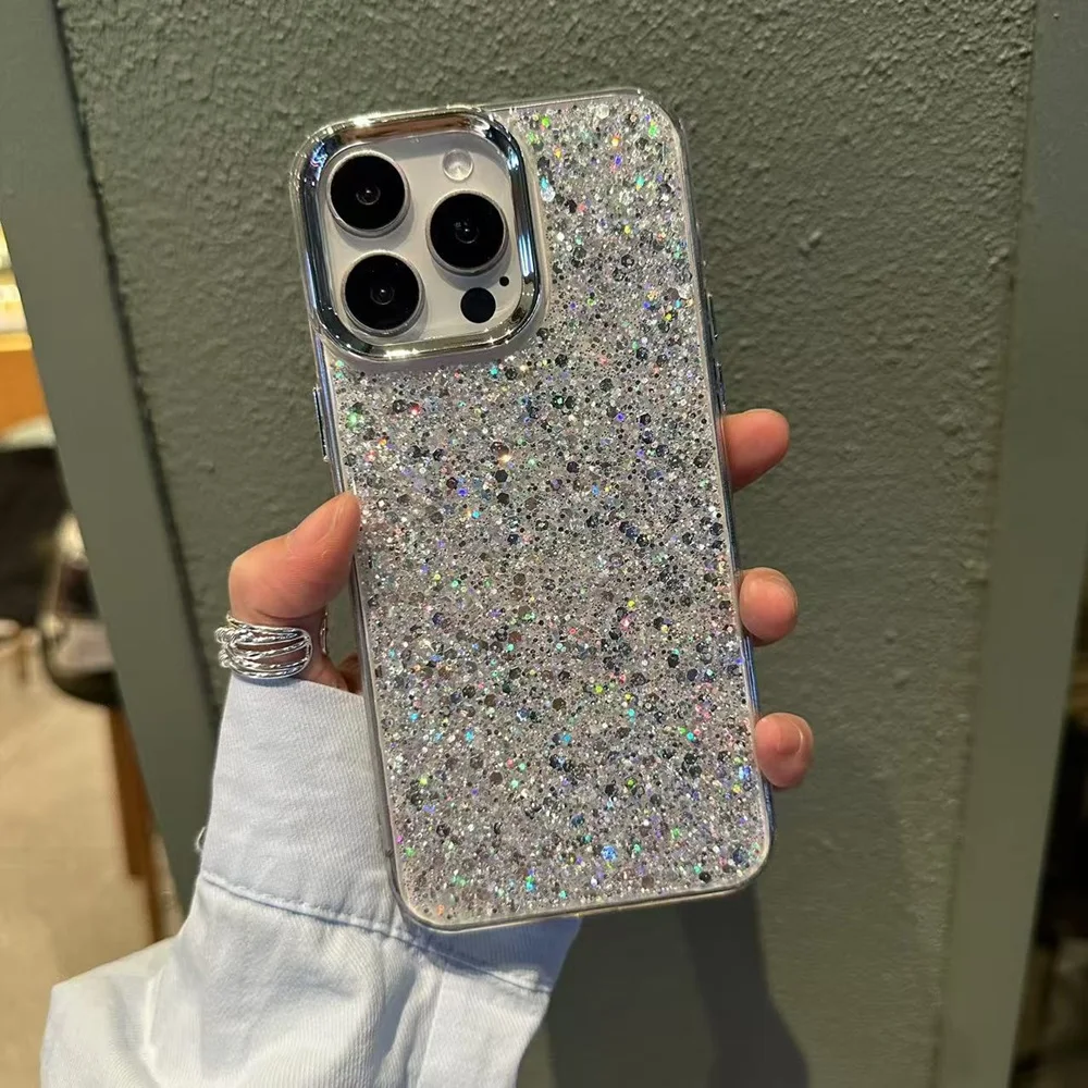 Luxuriöse, glitzernde, stoßfeste Handyhülle, weiche Stoßstangenschutzhülle – Bild 5