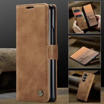 Galaxy Z Fold6: 2025 Flip-Hülle Leder-Kartenetui Buchhülle Hülle Fold Magnet-Capa