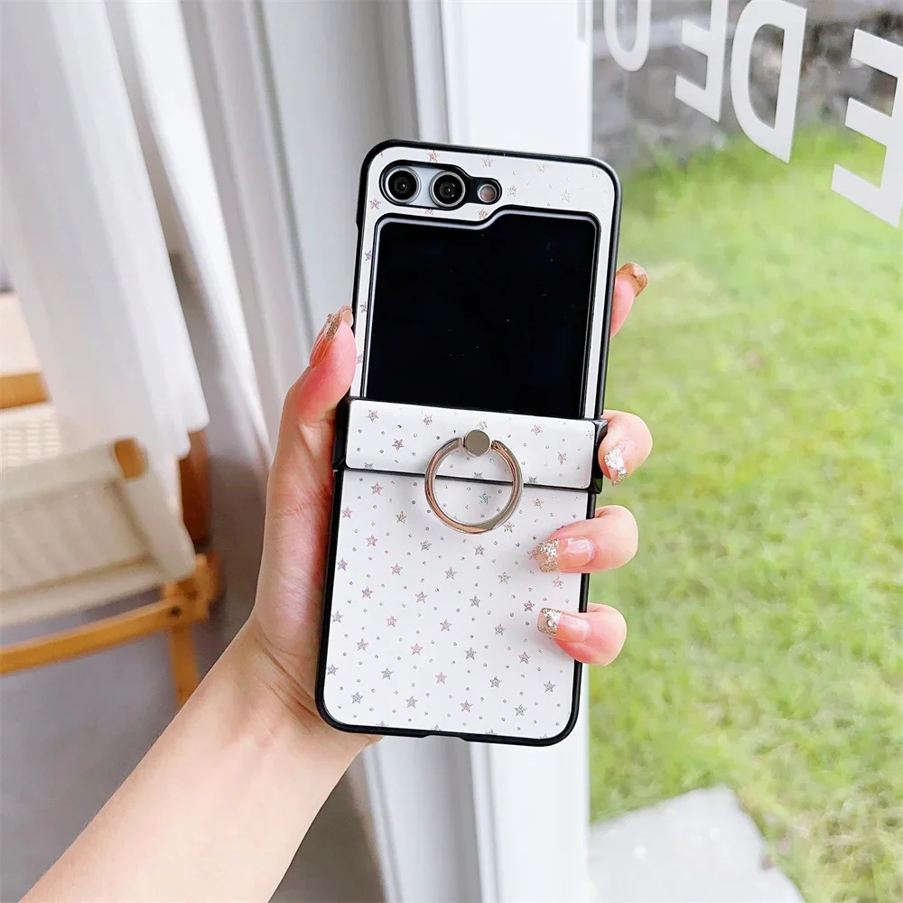 Mode Ring Halter Telefon fall 6 5 4 3 Herz Stern Muster Stand Abdeckung – Bild 4