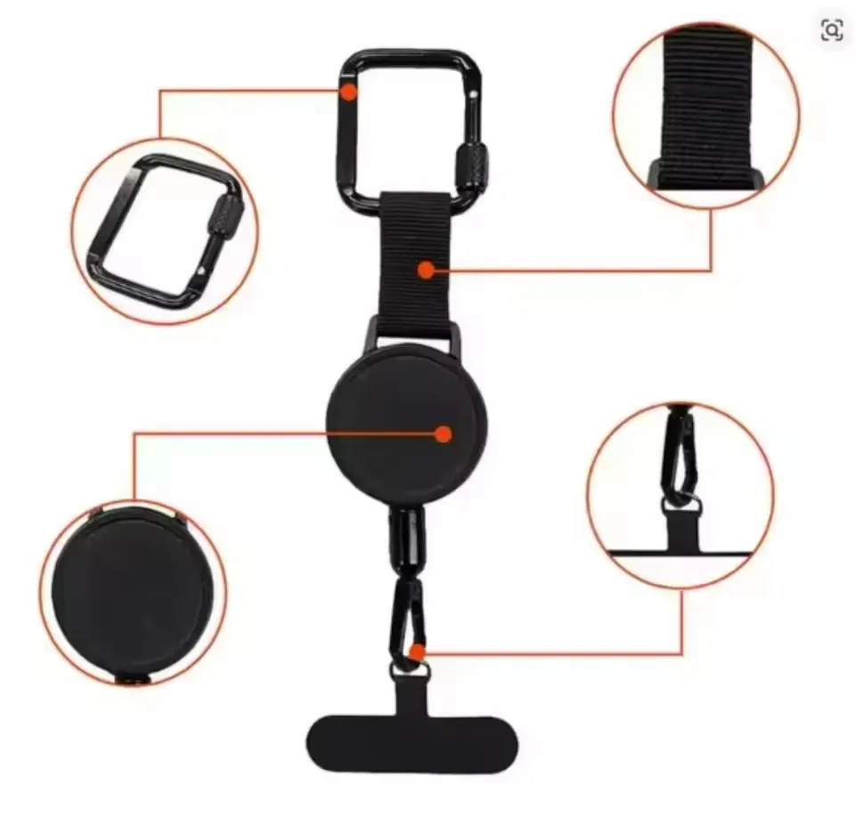Einziehbarer Diebstahlschutz-Handyhalter mit Trageband und Gürtelclip für Outdoor-Reisen – Bild 6