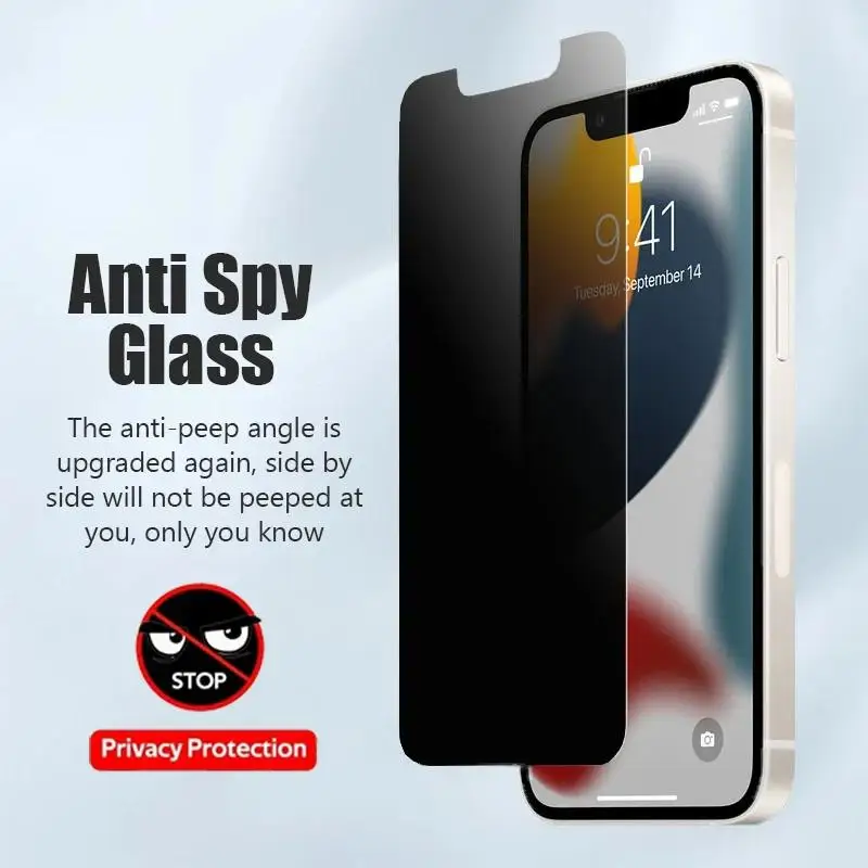 1–5 Stück Anti-Spionage-Displayschutz aus gehärtetem Glas Luftglasfolie – Bild 2