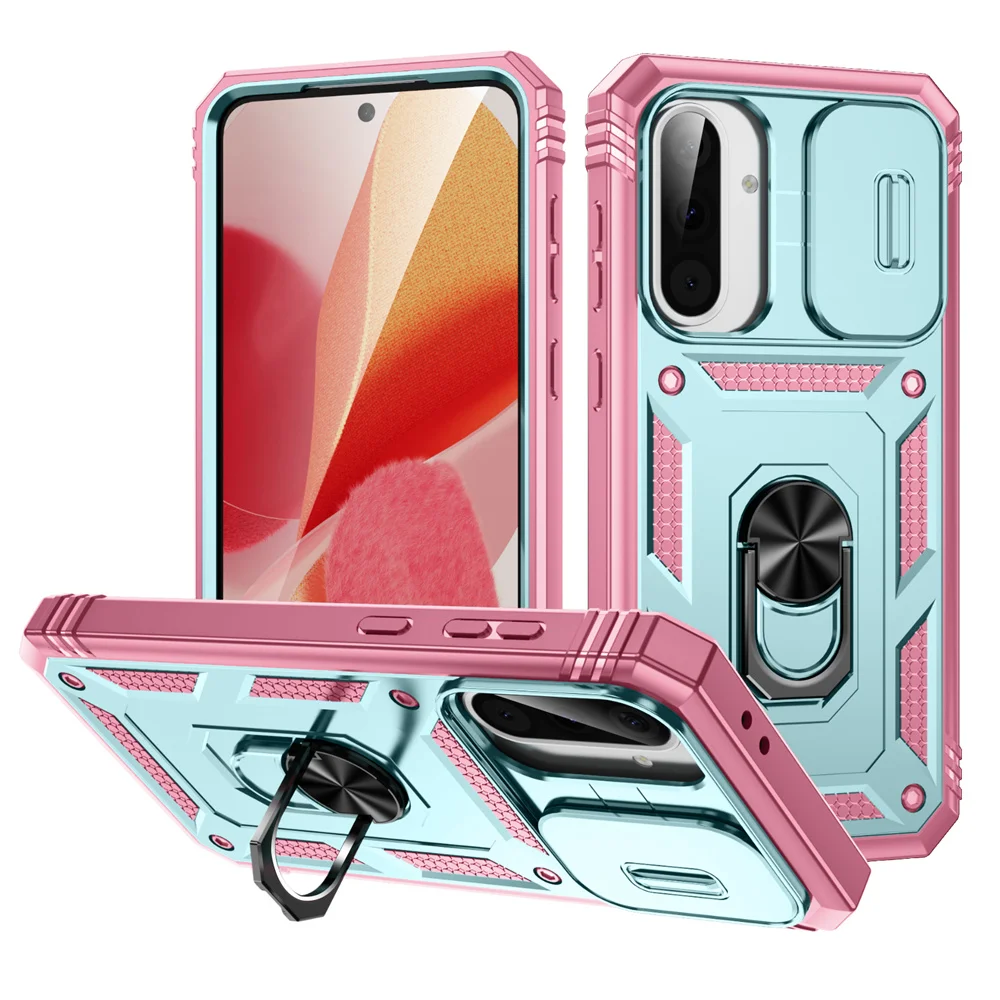 Galaxy A16: 360-Ring-Halter, Ständer, Schieberamera-Schutz, Handyhülle