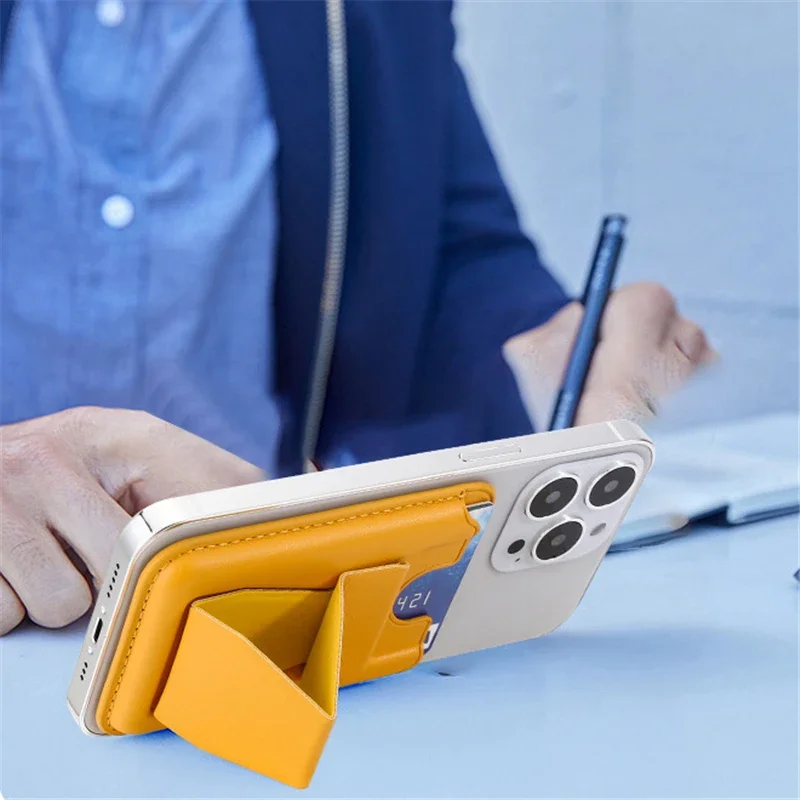 Magnetische faltbare Brieftasche, Kartenhalter, Leder, Macsafe-Hülle für Magsafe IPhone 15 14 13 16 11 Pro Max 12 Plus – Bild 4