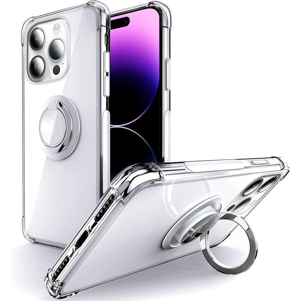 iPhone 12 mini: Transparente Ringhalter-Telefonhülle Soft Shell stoßfeste Abdeckung