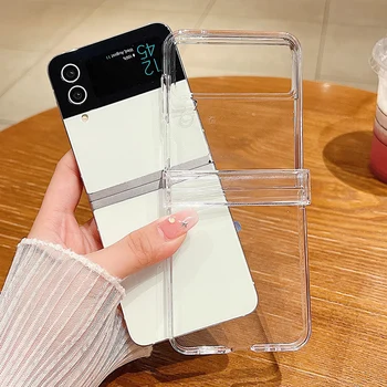 Galaxy Z Flip6: Klare Handyhülle 7 FE 6 5 4 3 5G Stoßfeste, faltbare, transparente Hartschalenhülle Flip7