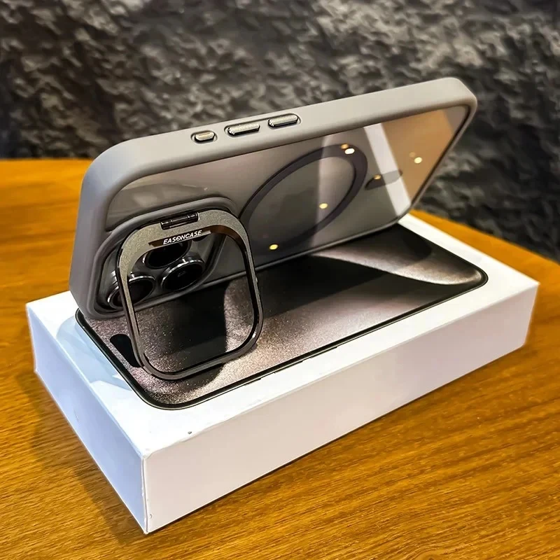 Luxuriöse magnetische stoßfeste Handyhülle mit Magsafe-Funktion, Ständer und Glaslinsenschutz. – Bild 3
