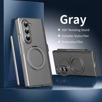 Galaxy Z Fold6: 6 7 Hülle mit Stylus-Stift Magsafe 360 ° Drehbarer Ständer mit Scharnier, Displayschutzfolie, vollständiger