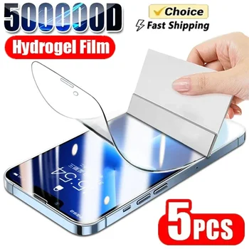 iPhone 15 Plus: 5Pcs Volle Abdeckung Hydrogel Film Screen Protector Nicht Glas