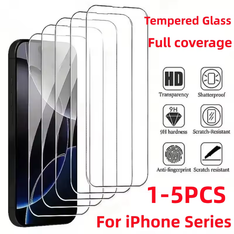 iPhone 13: 1–5 Stück HD-Displayschutz aus gehärtetem Glas Luftglas-Anti-Kratz-Folie