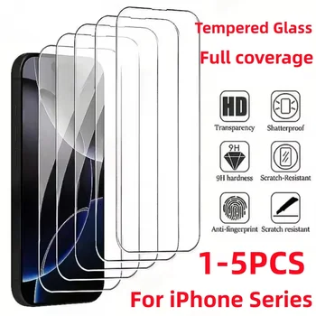 iPhone 15 Plus: 1–5 Stück HD-Displayschutz aus gehärtetem Glas Luftglas-Anti-Kratz-Folie