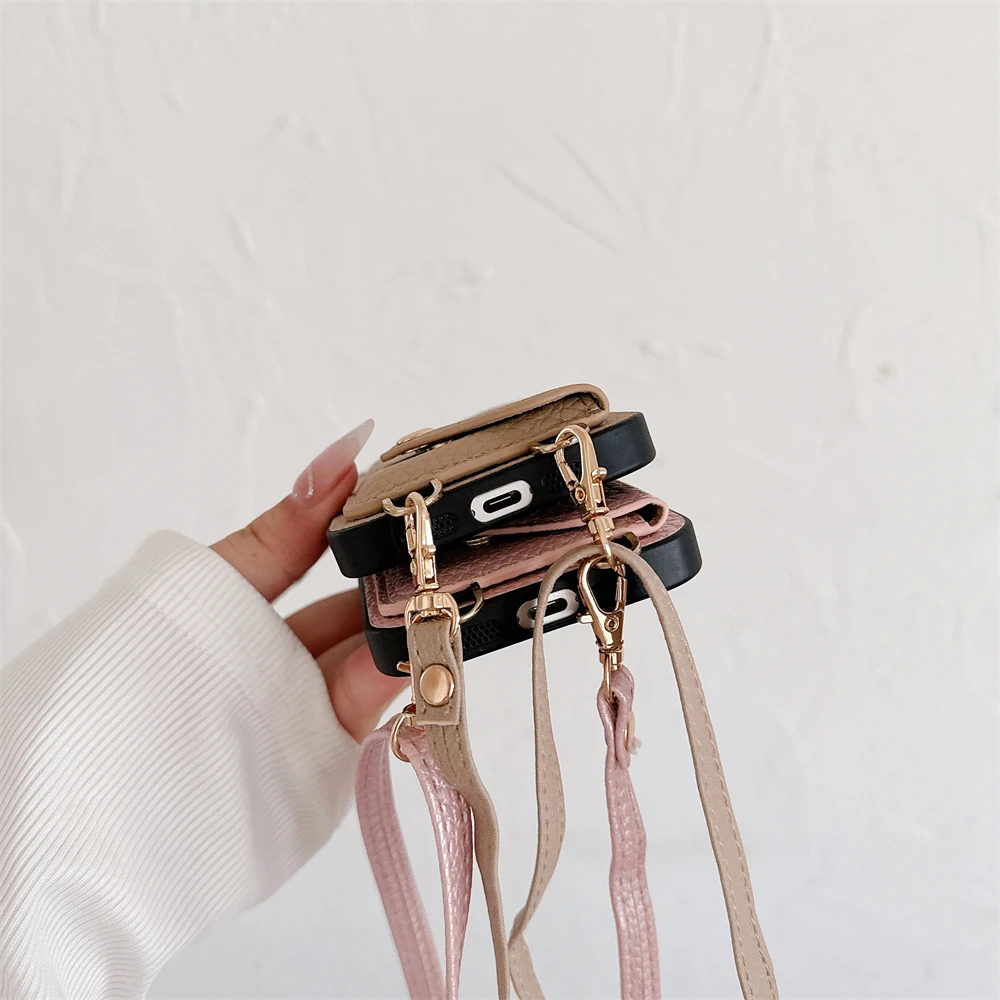 Crossbody Lanyard Halskette Riemen Seil Leder Handyhülle Brieftasche Kartenhalter Abdeckung – Bild 6