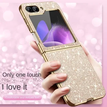 Galaxy Z Flip5: Überzug Bling Glitter Handyhülle Flip6 Flip5 Flip7 5G Hartplastik Schutzhülle