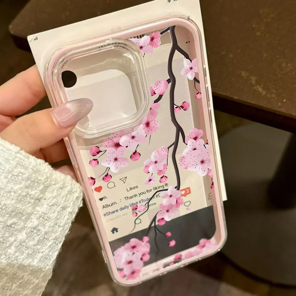 2 in 1 Candy Color Handyhülle Soft TPU Transparent Flower Funda Cover – Bild 3