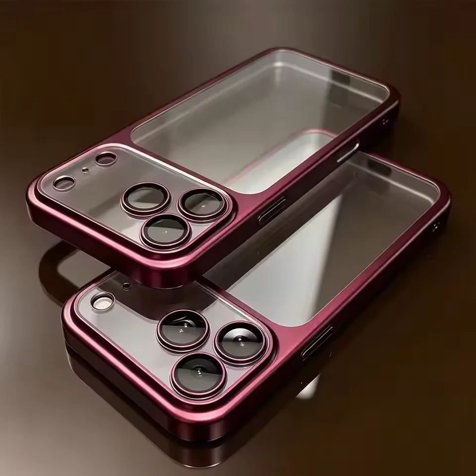 Luxus Überzug Farbe PC Transparent Telefon Fall 17Air Objektiv Schutz Matte Transparente BackPlate Hard cover – Bild 3