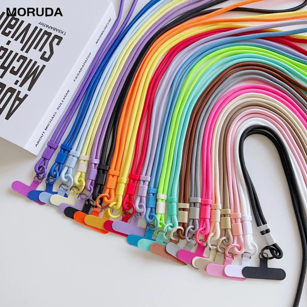 Buntes, verstellbares langes Lanyard für Mobiltelefone, Süßigkeiten, einfarbige Umhängetaschen-Halskette, Anti-Verlust-Gurt für Telefon, universell
