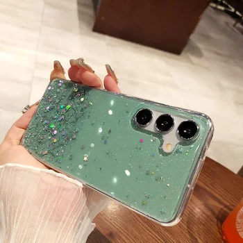 Galaxy A35: Glitzer Hülle Soft Epoxy Silikon Clearcover