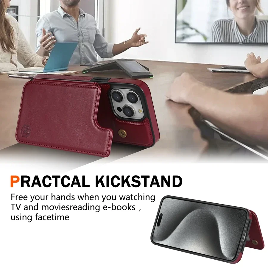 Brieftasche RFID-blockierende Schicht schützen magnetische Flip-Ledertasche Cover – Bild 3