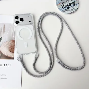 IPhone 13: Magnetische Schutzhülle mit Trageband, Crossbody-Lanyard-Kordel, transparente