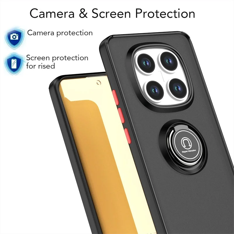 Rüstung Stoßfest Fall Hinweis 14 Pro 5G 4G Matte Harte PC Zurück Abdeckung Ring Ständer Halter Funda Coque – Bild 2