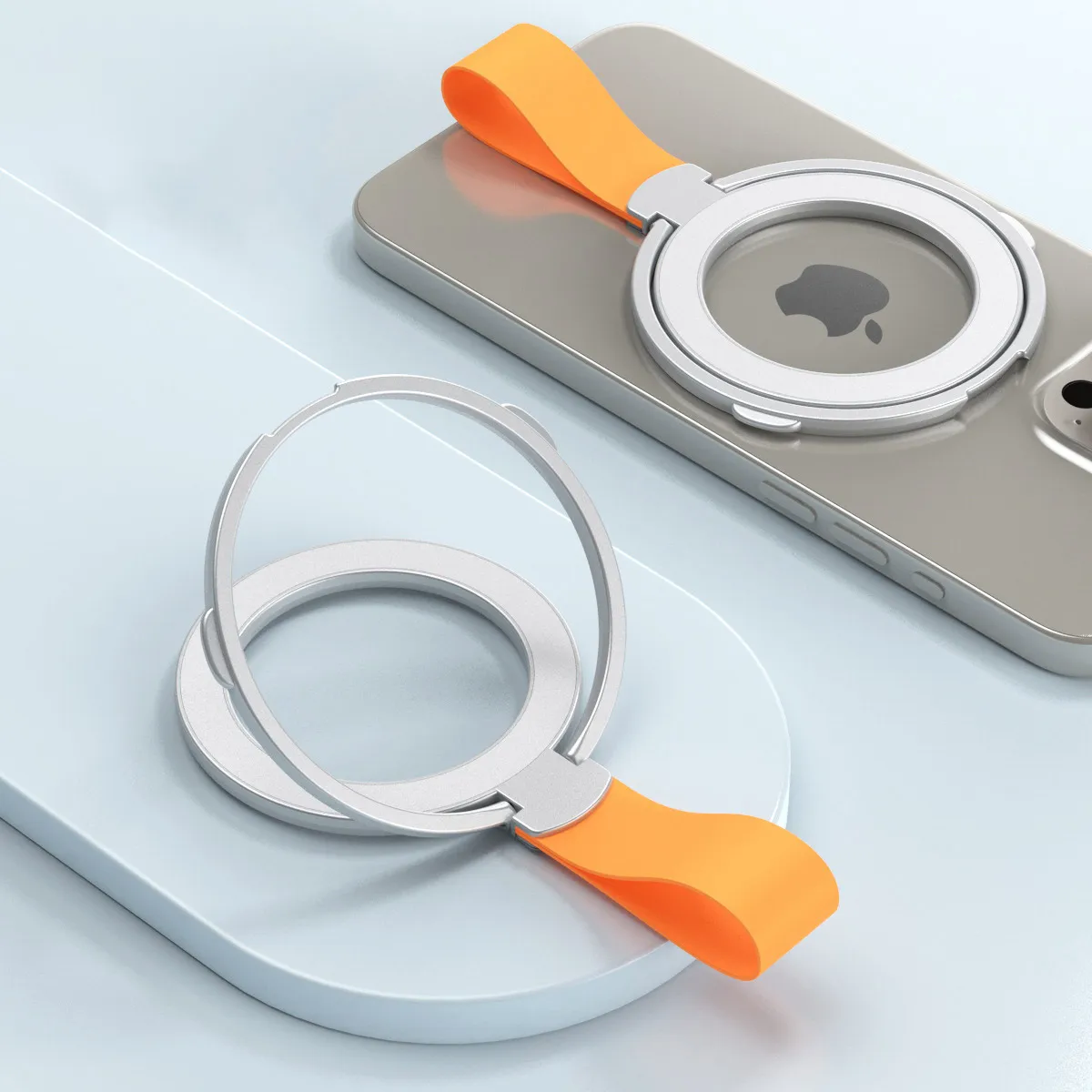 Handy-Ringhalter, Ständer, Fingergriff, Graddrehung, Ständer aus Aluminiumlegierung, für Magsafe iPhone 16, 15, 14, 13
