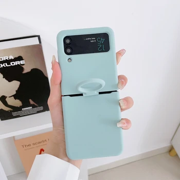 Galaxy Z Flip4: Flüssigsilikon-Ringhalter-Hülle 4 5G Flip4 Flip3 Flip2 Flip1, faltbar, vollständiger Schutz, modische