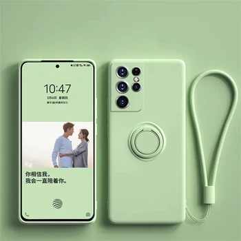 Galaxy S24: Silikonhalterungshülle mit magnetischem Ringhalter, stoßfeste Schutzhülle