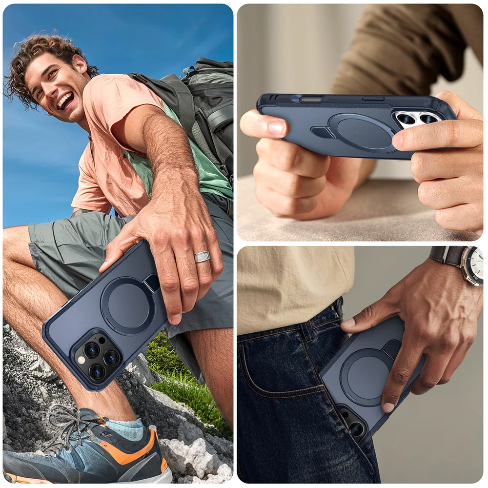 Für Magsafe Wireless Charge Fold Magnetische Ständer Telefon Fall Anti-slip Stoßstange Abdeckung – Bild 6