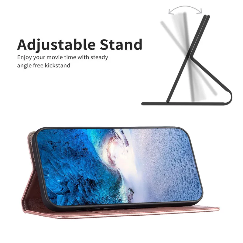 Luxus Leder Flip Telefon Fall Lite 5G NE Magnetische Abdeckung Einfarbig Brieftasche Taschen – Bild 3