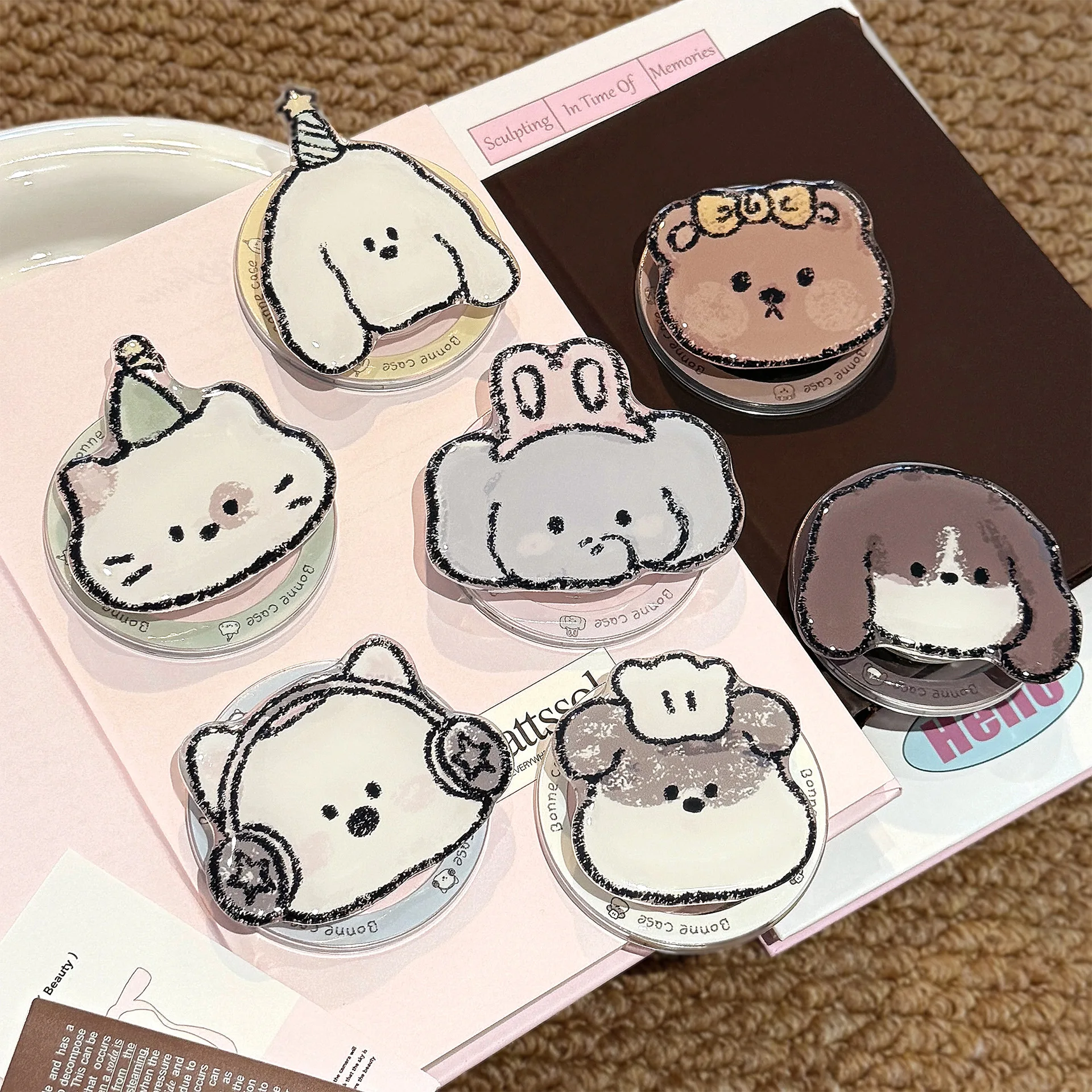Koreanischer Cartoon-Tier-Faltbarer Halter für magnetische Handyhalterungen Griptok Grip Tok Ständer für iPhone Samsung
