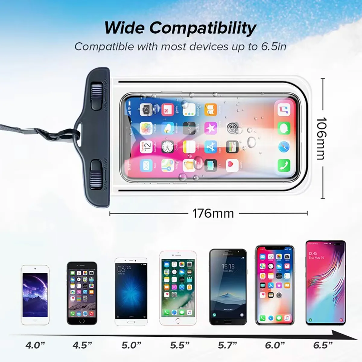 Transparente Wasserdichte Handyhülle zum Umhängen, Berührungsempfindliche Wasserfeste Tasche für Outdoor, Strand und Schwimmen, Handy-Aufbewahrungshülle – Bild 6