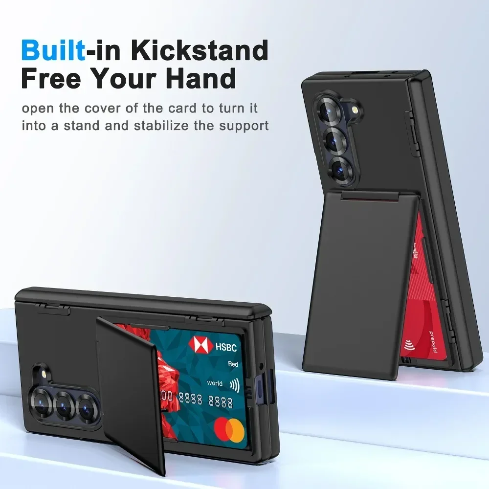 Luxus Flip Kickstand Handyhülle 6 Fold7 Fold6 5G Klapphalterung Matte Cover mit Kartenhalter – Bild 4