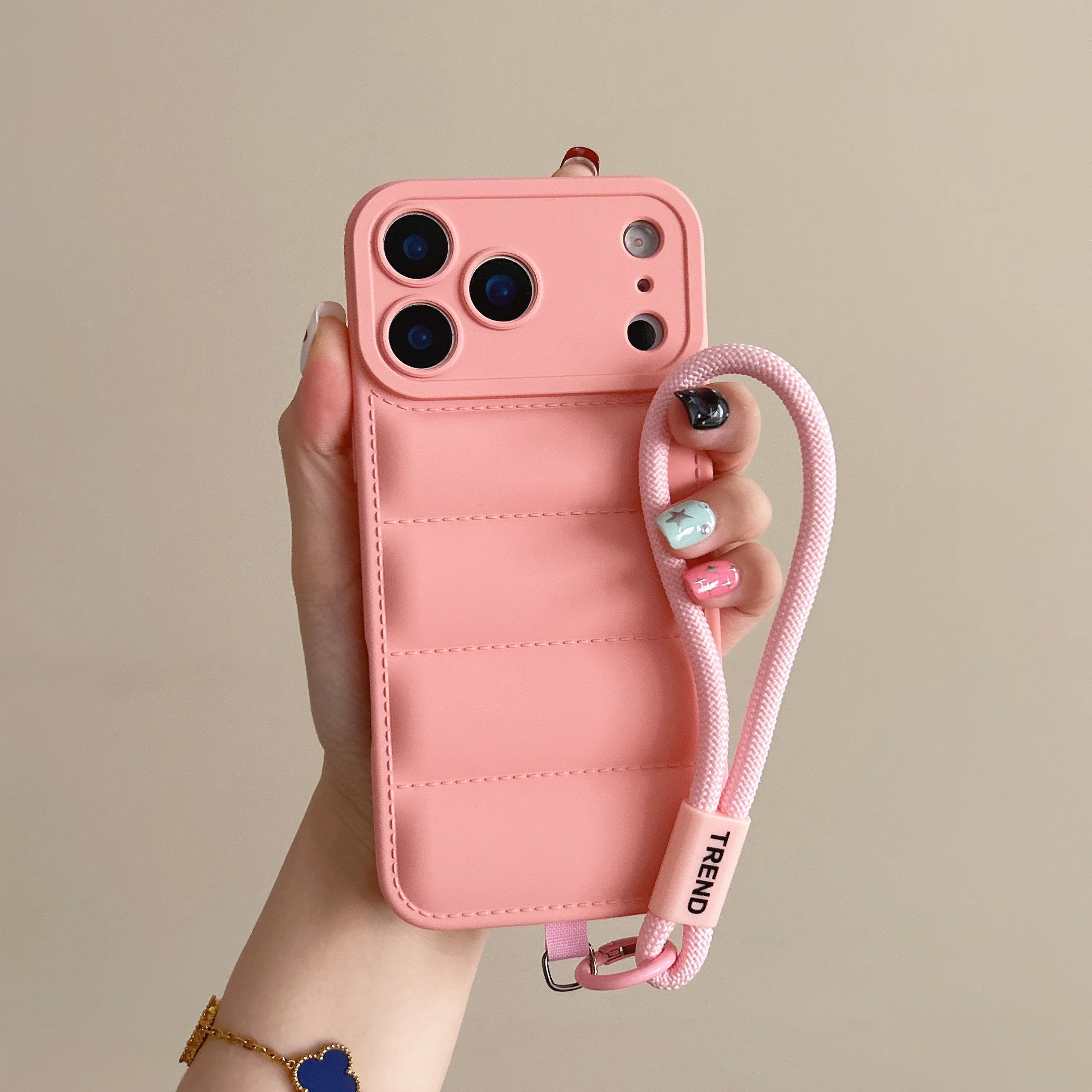  Luxuriöse einfarbige Daunenjacke-Telefonhülle Bumper Back Cover ﻿ ﻿ ﻿ ﻿ – Bild 2
