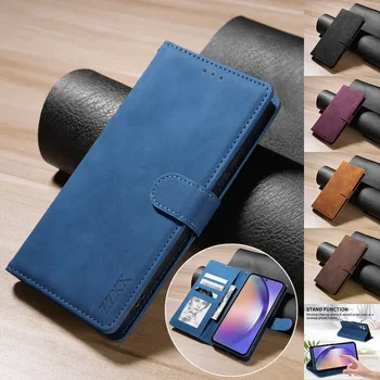 Galaxy A55: Brieftasche Karte Slot Flip Ledertasche Rand