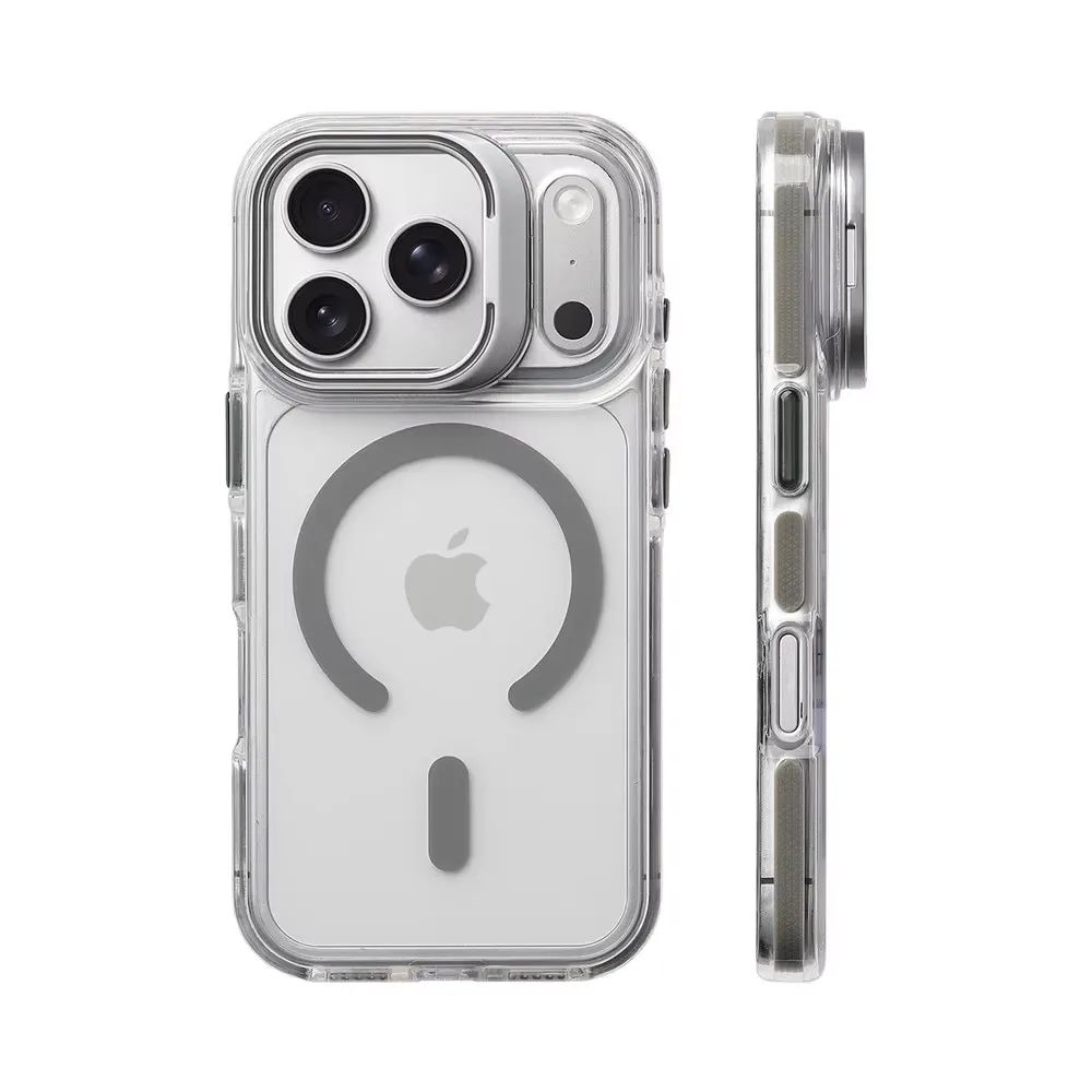Luxuriöse magnetische stoßfeste klare Stoßstangenhülle für Magsafe Lens Protect Stand Cover – Bild 3