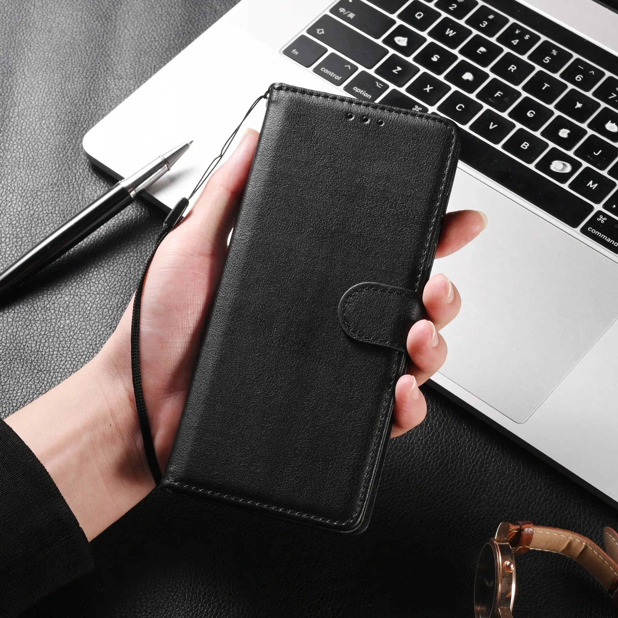 Lederhülle Coque Flip Wallet Funda – Bild 3