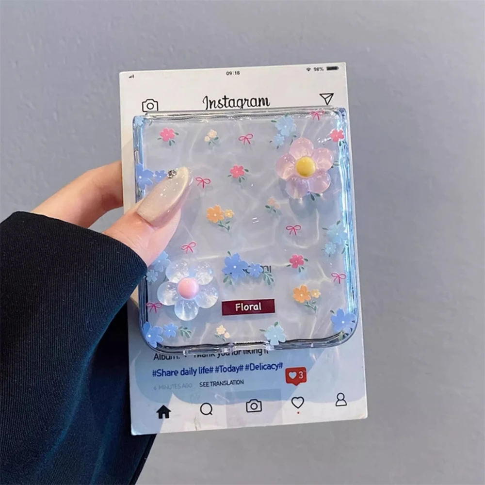 Koreanische, niedliche, bunte Blumen- und Wasserwellen-Handyhülle / und Xiaomi Mix Flip 2 – Bild 2