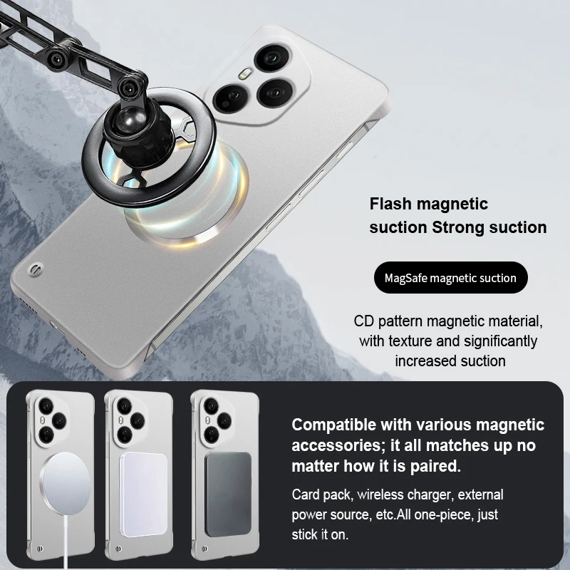 Ultradünn, metallische Farbe, rahmenloses Hart-PC-Gehäuse, magnetisch, für Magsafe-Schutzhülle – Bild 2