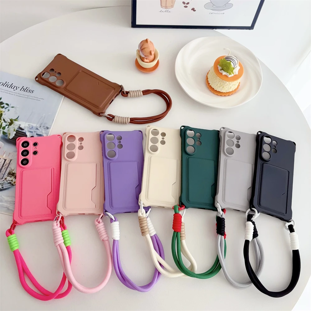 Geflochtene Crossbody-Trageriemen-Handyhülle mit Kartenfach und Silikonhülle – Bild 6