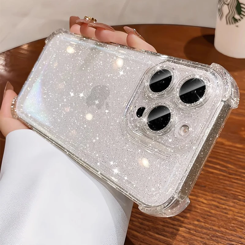 Luxuriöse stoßfeste Bling-Glitzer-Handyhülle, transparente Softcover – Bild 2