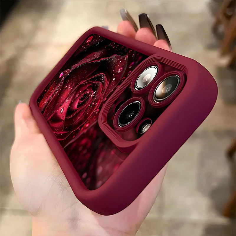 Wunderschöne Regentropfen-Rosenmuster-Handyhülle A5 Pro Plus 4G 5G Weiche TPU-Abdeckung – Bild 3