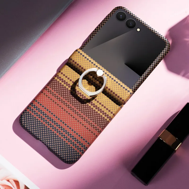 Galaxy Z Flip7: Regenbogen-Hülle 8 mit Glasfolie, Klappringhalter, stoßfest, luxuriöse Hartplastik-Abdeckung