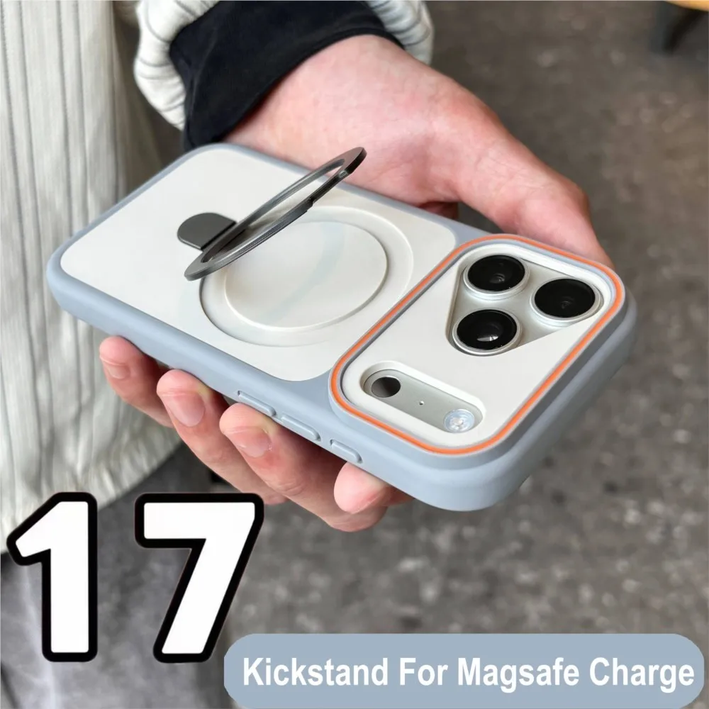 Stoßfeste Matte Schutzhülle mit Ständerhalterung Magsafe Magnetische Panzerhülle – Bild 2